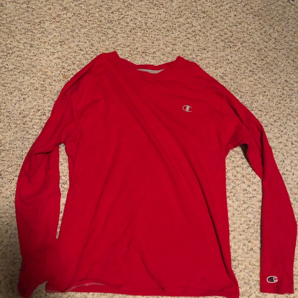 Champion red long sleeve tshirt